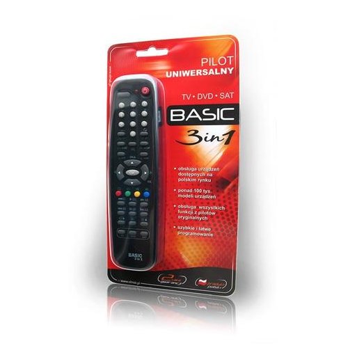 Pilot Uniwersalny Elmak Basic 3W1 (Odtwarzacze DVD,TV,Dekodery TV cyfrowej...)