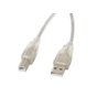 LANBERG Kabel USB 2.0 AM-BM 3M Ferryt przezroczysty