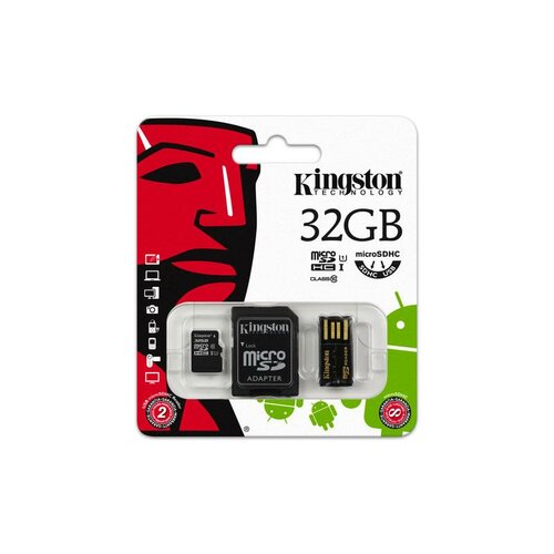 Kingston microSDHC 32GB class 10 + adapter + czytnik USB
