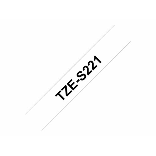 Brother Taśma laminowana TZ-S221 9mm czarny nadruk/białe tło