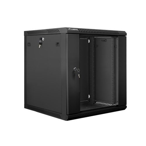 LANBERG Szafa instalacyjna wisząca 19'' 12U 600X600mm czarna (drzwi      szklane)