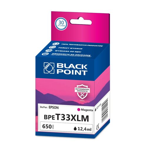 Kartridż atramentowy Black Point BPET33XLM magenta purpura