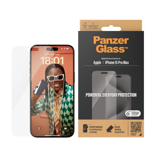 Szkło hartowane PanzerGlass Classic Fit iPhone15 Pro Max