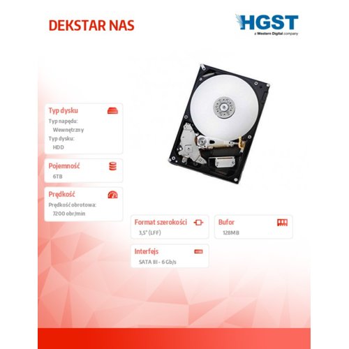 HGST DESKSTAR NAS Drive Kit 6TB 7200rpm SATA128MB