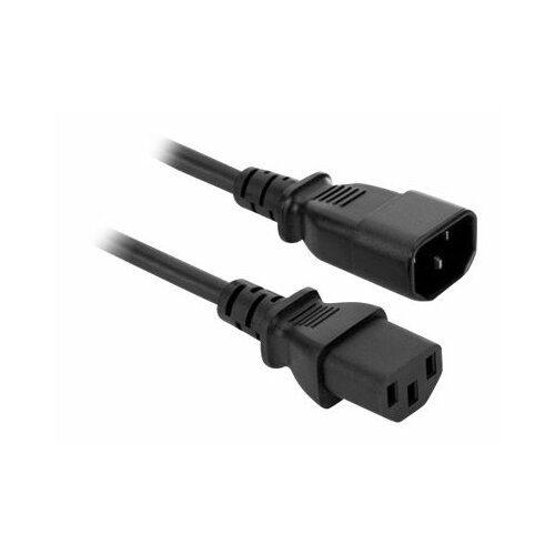 Przedłużacz kabla zasilającego Akyga AK-PC-03A IEC C13/C14 250V/50Hz 10A 1,8m czarny