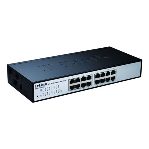 D-Link DES-1100-16 switch SMART L2 16x10/100 Metal NO FAN Rack 11''