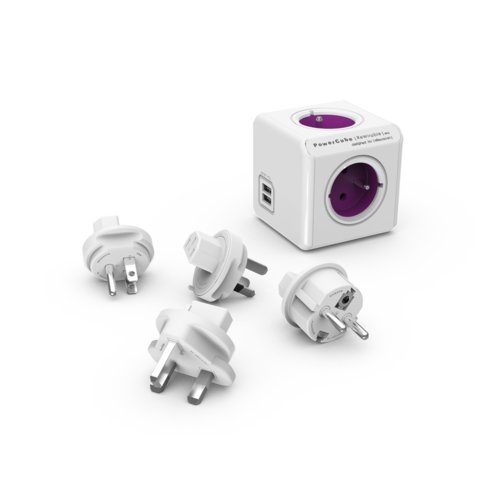 Allocacoc PowerCube USB ReWirable 1830 Purple + 4 Plugs