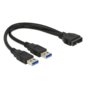 Delock Kabel USB 3.0 Pin Header(M) -> 2x USB 3.0 (M) 25cm