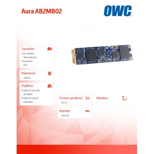 OWC Aura SSD 240GB MacBook Pro/Air (mid-2013 i późniejsze)