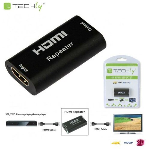 Techly Wzmacniacz sygnału/Repeater HDMI do 40m 4Kx2K