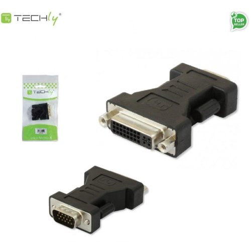 Adapter Techly DVI na VGA Ż/M, czarny