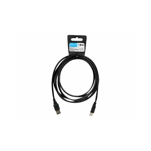 Kabel I-Box ( USB 2.0 typ A - USB typ B M/M M-M 3m czarny )