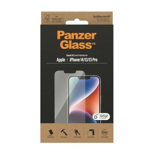 Szkło hartowane PanzerGlass Classic Fit do iPhone 14 / 13 Pro / 13 6,1" antybakteryjne