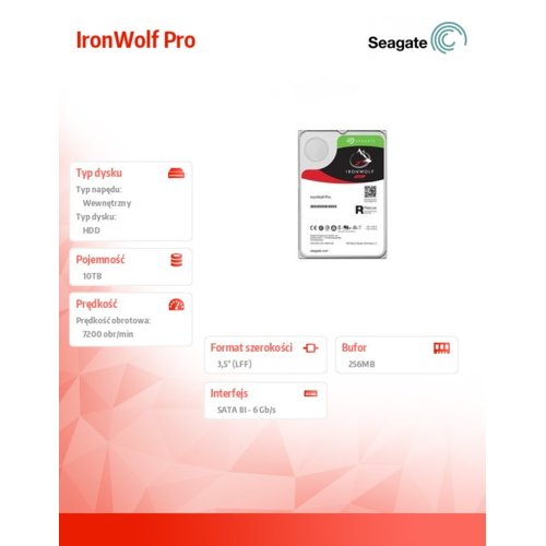Seagate IronWolf Pro 10 TB 3,5'' ST10000NE0004