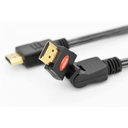 EDNET Kabel połączeniowy HDMI 2.0 HighSpeed z Ethernetem obracany Typ HDMI A/HDMI A M/M szary 3m