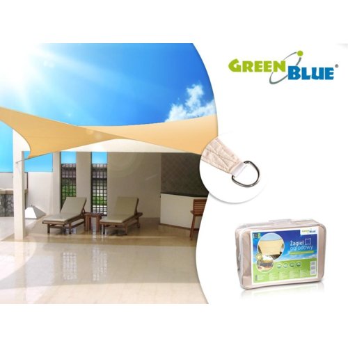 GreenBlue Żagiel ogrodowy UV 5m kwadrat kremowy GB505