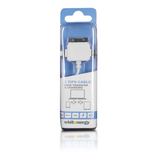 Whitenergy Kabel USB 2.0 AM BmicUSB iphone4/5 100 cm biały