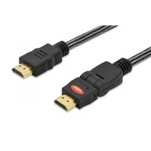 EDNET Kabel połączeniowy HDMI 2.0 HighSpeed z Ethernetem obracany Typ HDMI A/HDMI A M/M szary 2m