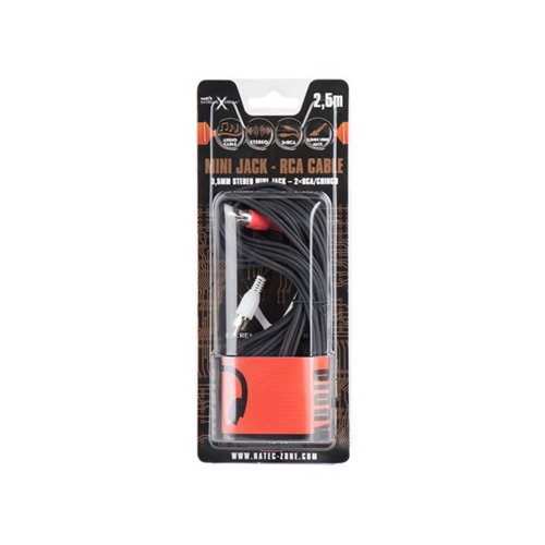 Kabel MINIJACK-2XRCA (CHINCH) M/M 2.5M stereo Natec Extreme Media (blister)