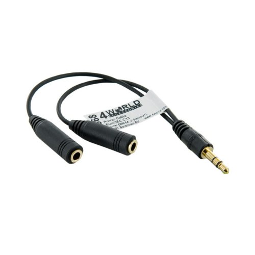 4world Adapter audio 1na2 minijack 3,5mm OEM