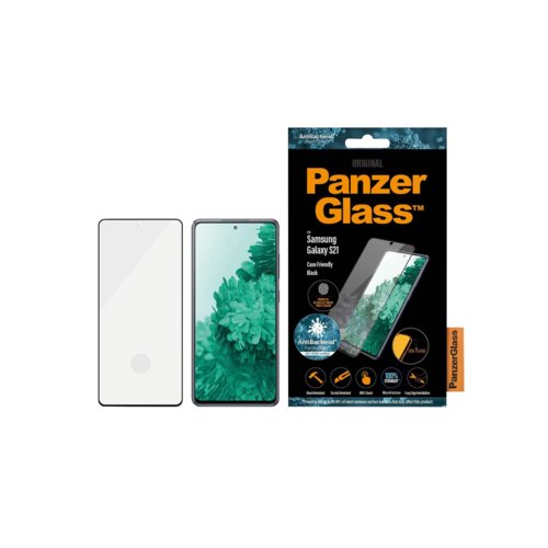 Szkło hartowane PanzerGlass E2E Microfracture do Samsung S21 Case Friendly Finger Print AntiBacterial Czarne