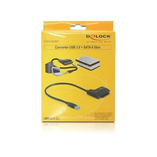 Delock Adapter USB 3.0->SATA 22PIN 6Gb/S + zasilanie