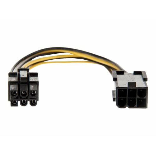 Kabel Akyga AK-CA-49 ( PCI-E 6pin - PCI-E 6pin M-M PVC 0,4m czarno-żółty )