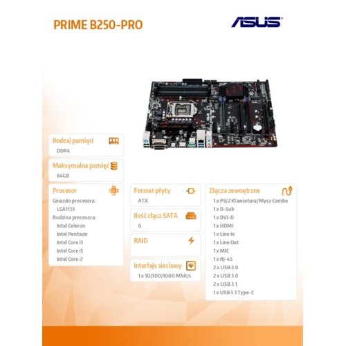 Asus PRIME B250-PRO s1151~B250 USB3/M.2