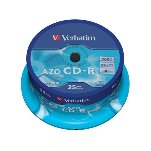 Verbatim CD-R 52x 700MB 25P CB DLP Crystal 43352