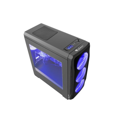 NATEC Obudowa Genesis Titan 750 USB 3.0 z oknem niebieskie  podświetlenie