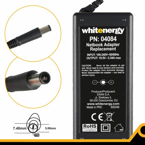 Whitenergy Zasilacz Power Supply AC 230V / 19.5V 3.34A plug