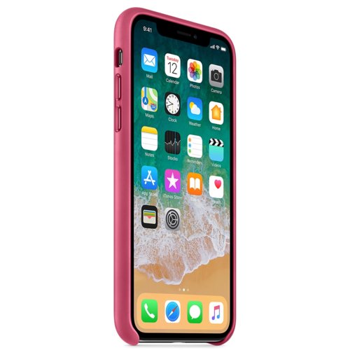Apple iPhone X Leather Case MQTJ2ZM/A Pink Fuchsia