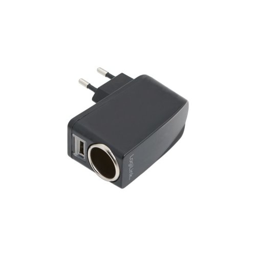 LogiLink Ładowarka sieciowa USB + złącze zapalniczki samochodowej
