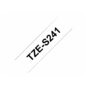 Brother Tama laminowana TZ-S241 18mm - czarny nadruk/białe tło
