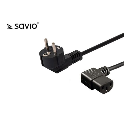 Elmak SAVIO CL-116 Kabel zasilający Schuko męski kątowy - IEC C13, kątowy 1,8m