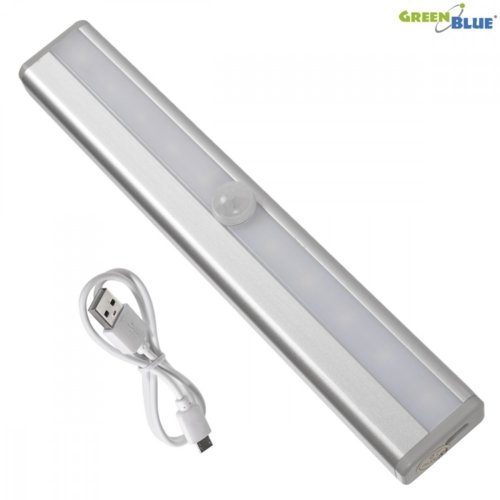 GreenBlue Lampa LED z czujnikiem pir do kuchni, garderoby GB119 wbudowany akumulator, USB