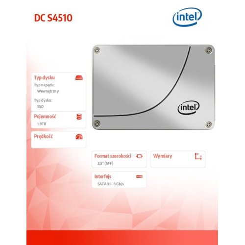 Intel Dysk SSD SSD/S4510 1.9TB 2.5'' SATA 6Gb TLC S Pk
