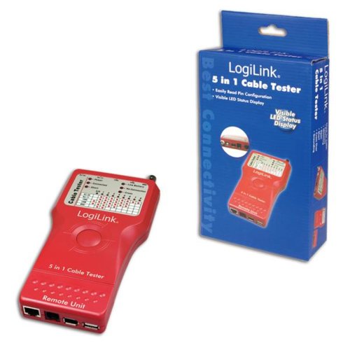 LogiLink Uniwersalny tester kabli RJ45-11/BNC/USB/IEEE1394