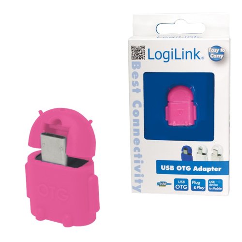 LogiLink Adapter USB OTG różowy