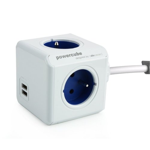 Allocacoc PowerCube USB Extended 1,5m 2402 Blue