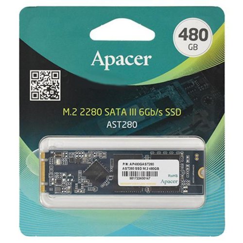 Dysk SSD Apacer AST280 480GB M.2 SATA 2280 (520/495 MB/s) 3D TLC  