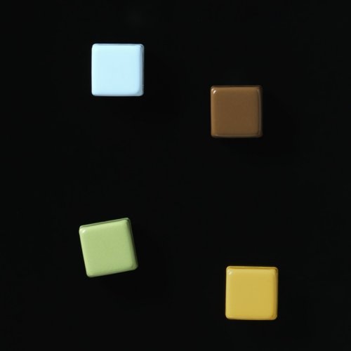 NAGA Magnesy do szklanych tablic magnetycznych kwadraty 4szt     różne kolory
