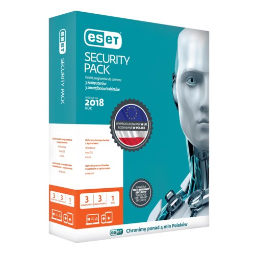 Program antywirusowy Eset Security Pack Box 3U 12 M  + 3 smartfony