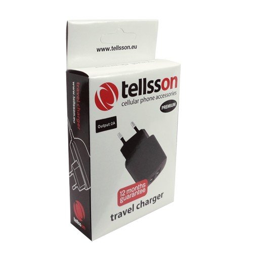 Tellsson Ładowarka sieciowa 2 X USB 2A M094 Czarna