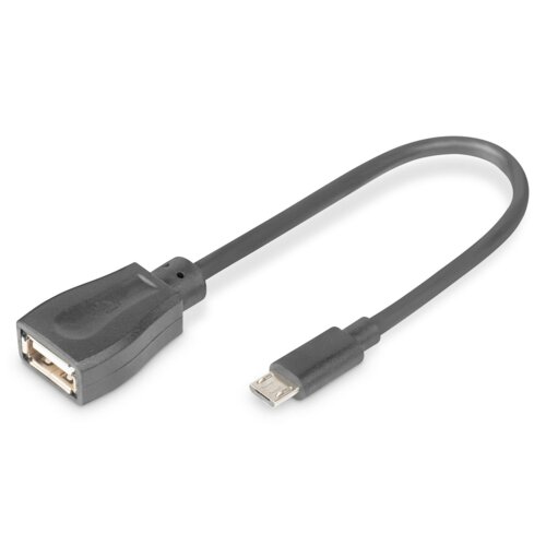 Kabel OTG USB ASSMANN 2.0 A /F - microUSB B/M 0,2m