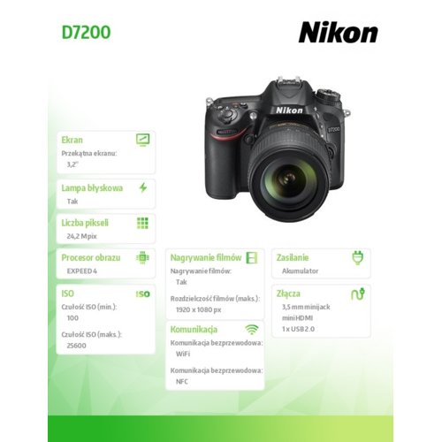 Nikon Aparat D7200 + 18-105VR