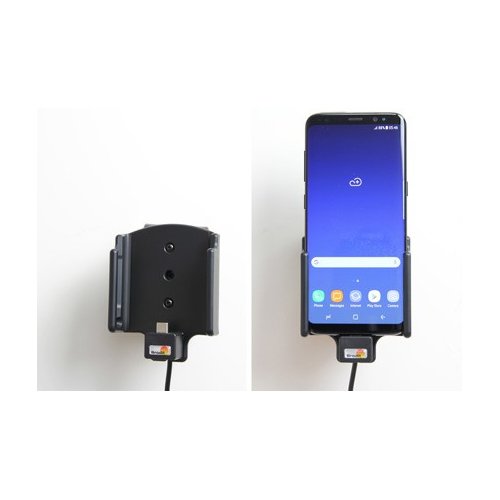 Brodit Uchwyt do Samsung Galaxy S8 z wbudowanym kablem USB oraz ładowarką samochodową