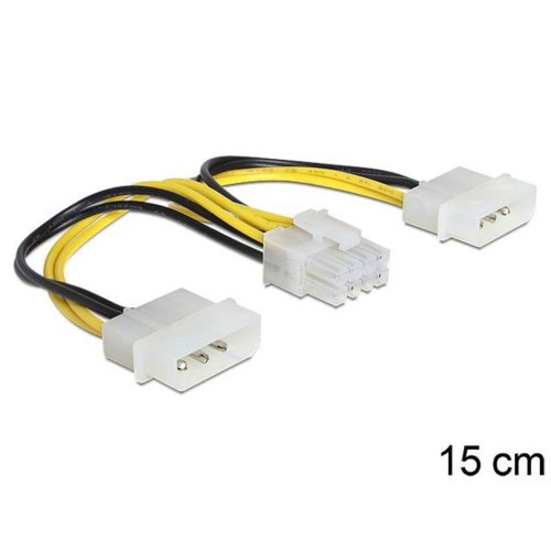 Kabel SATA zasilający wewnętrzny EPS 8pin - 2x Molex Delock