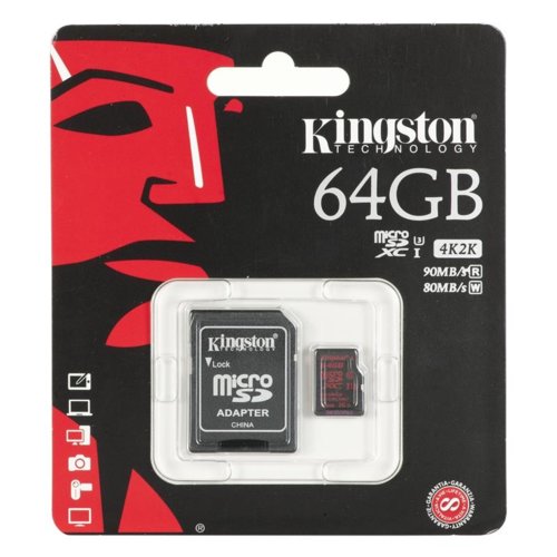Kingston microSDXC 64GB UHS-I(U3) 90/80MB/s