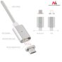 Maclean Kabel lightning USB magnetyczny silver MCE161- Quick & Fast Charge